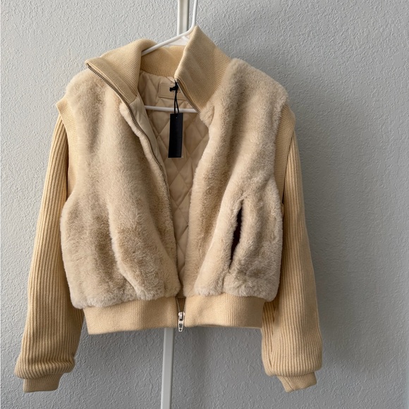 Blank NYC Beige Teddy Jacket - Picture 4 of 5